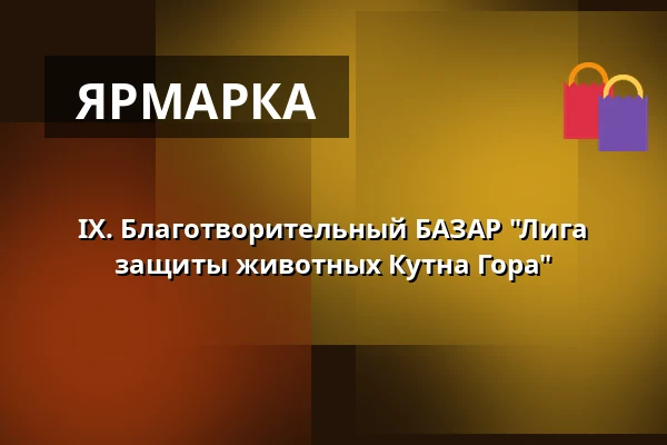 IX. Благотворительный БАЗАР "Лига защиты животных Кутна Гора" — KD Lorec, Кутна-Гора