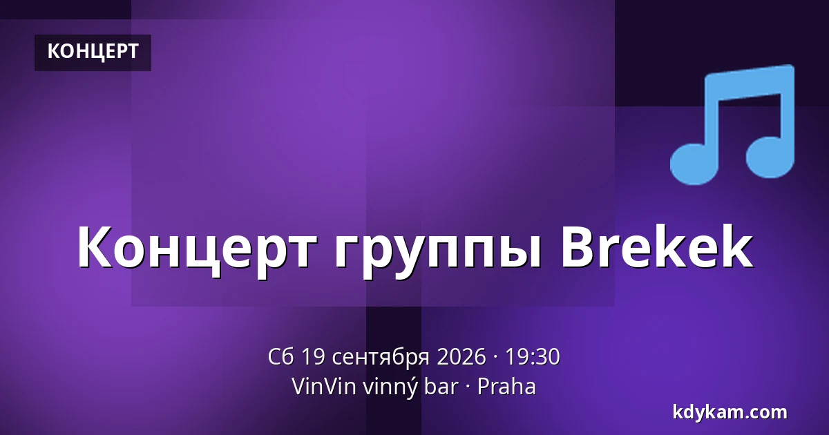 Концерт группы Brekek — VinVin vinný bar, Прага