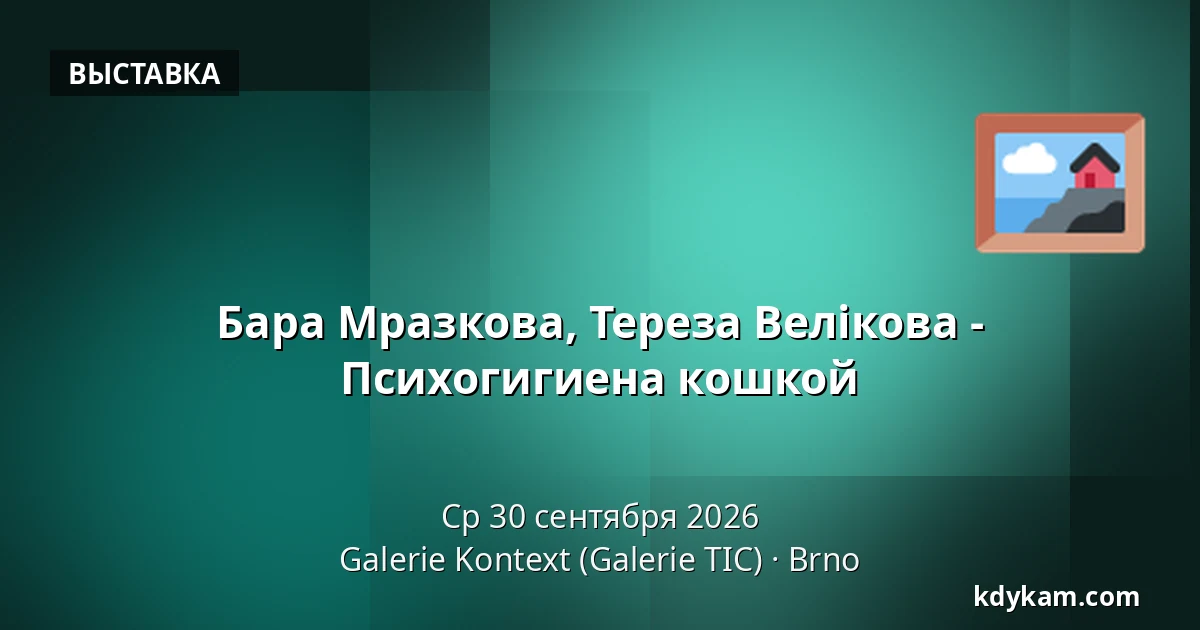 Бара Мразкова, Тереза Велікова - Психогигиена кошкой — Галерея Контекст (Галерея TIC), Брно