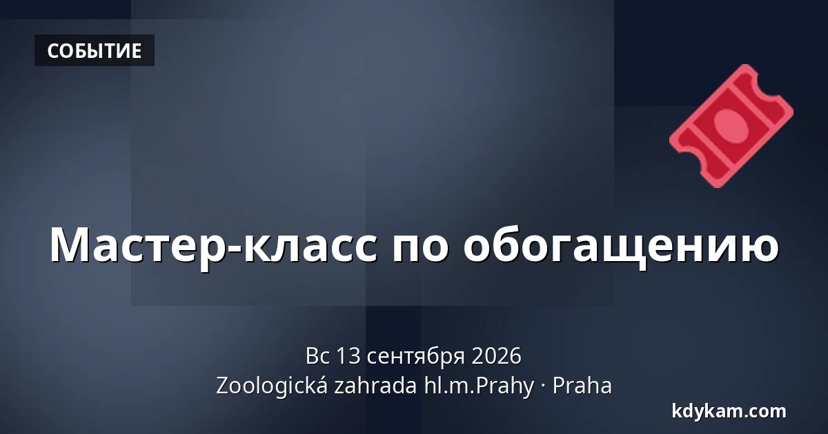 Мастер-класс по обогащению — Зоологический сад Праги, Прага
