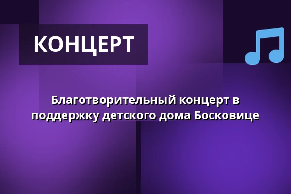 Благотворительный концерт в поддержку детского дома Босковице — Prostor (Panský dvůr), Босковице
