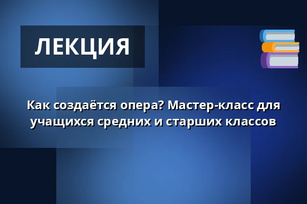 Как создаётся опера? Мастер-класс для учащихся средних и старших классов — Národní Divadlo Brno, Брно