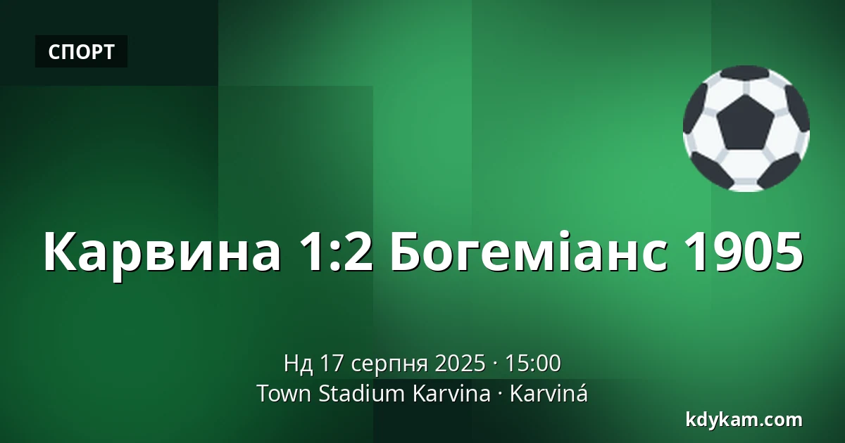 Карвина - Богеміанс 1905 — Town Stadium Karvina, Карвіна