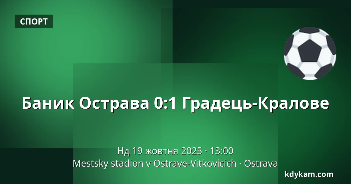Baník Ostrava – Hradec Králové — Mestsky stadion v Ostrave-Vitkovicich, Острава