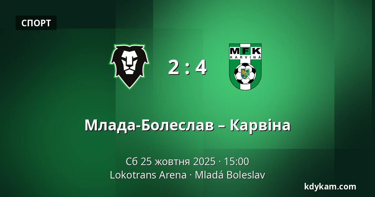 Млада-Болеслав – Карвіна — Lokotrans Arena, Млада-Болеслав