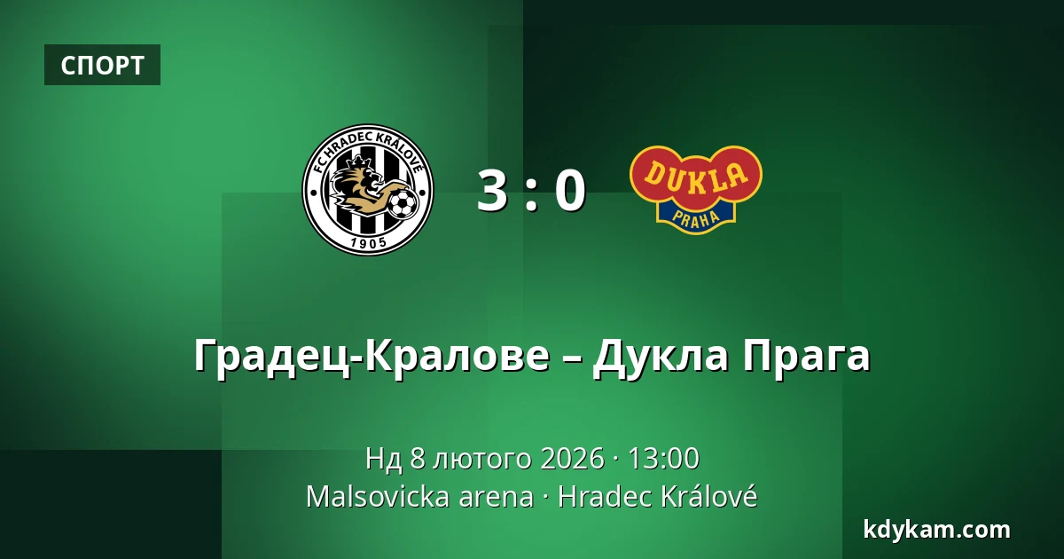 Градец-Кралове – Дукла Прага — Malsovicka arena, Градець-Кралове