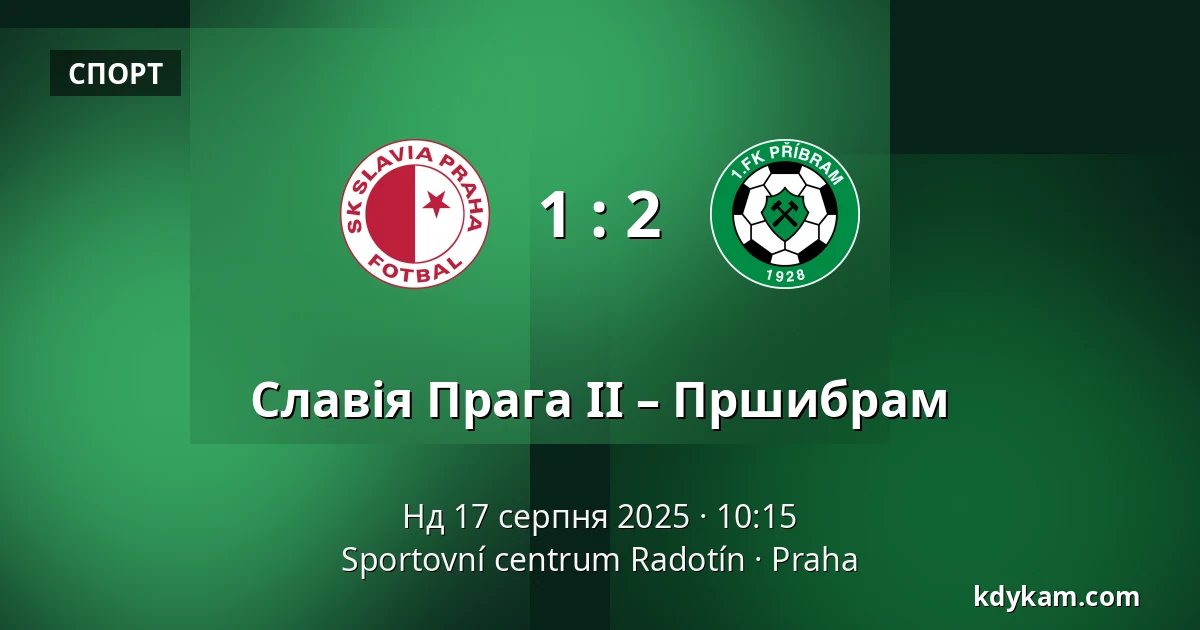 Славія Прага II – Пршибрам — Sportovní centrum Radotín, Прага