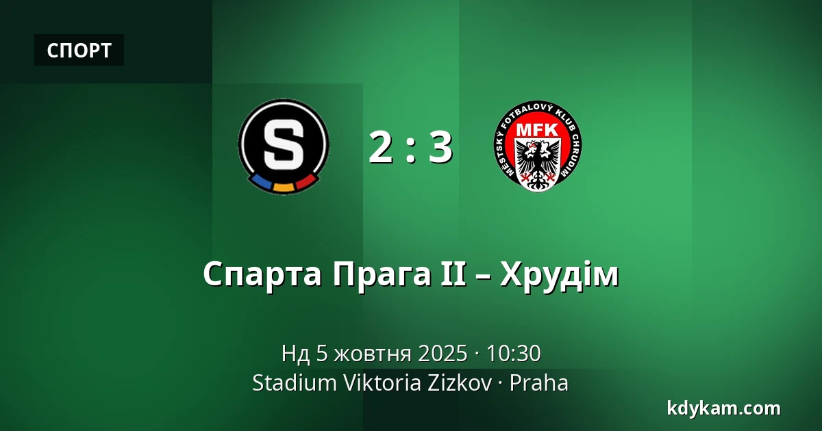 Спарта Прага II – Хрудім — FK Viktoria Žižkov, Прага