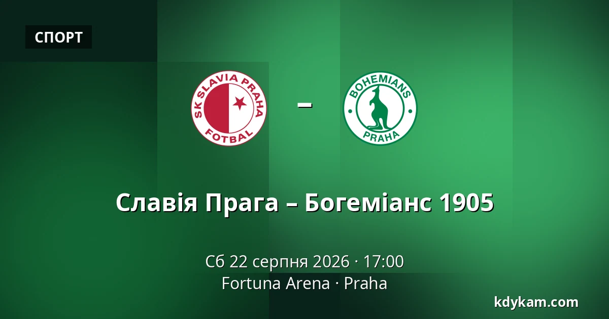 Славія Прага – Богеміанс 1905 — Fortuna Arena, Прага