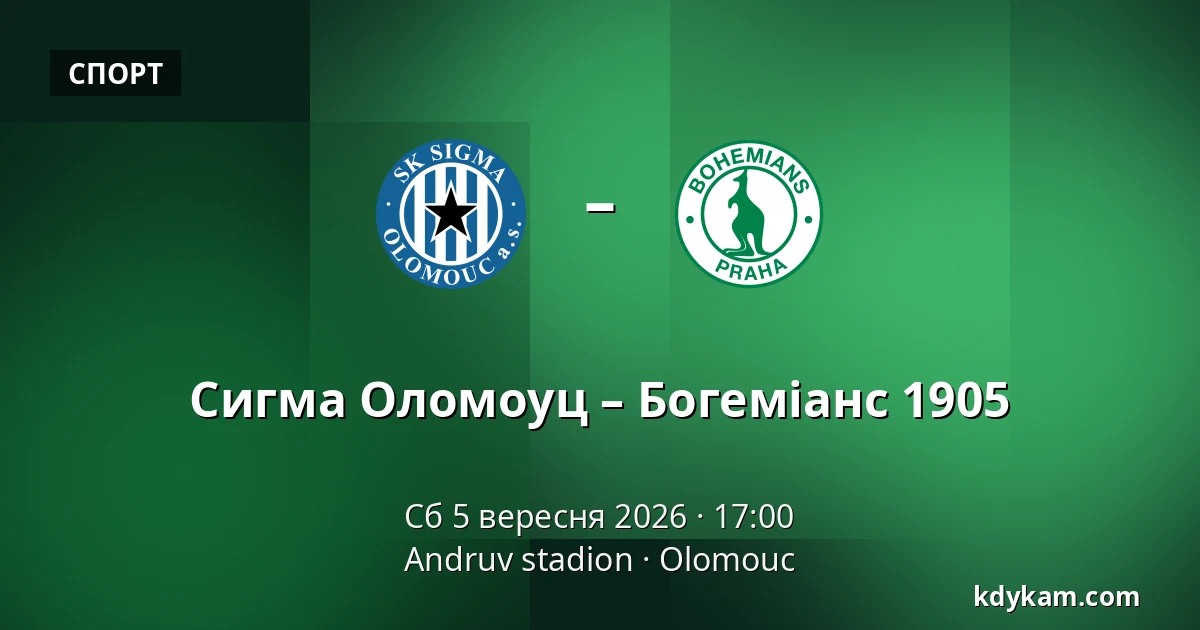 Сигма Оломоуц – Богеміанс 1905 — Andruv stadion, Olomouc