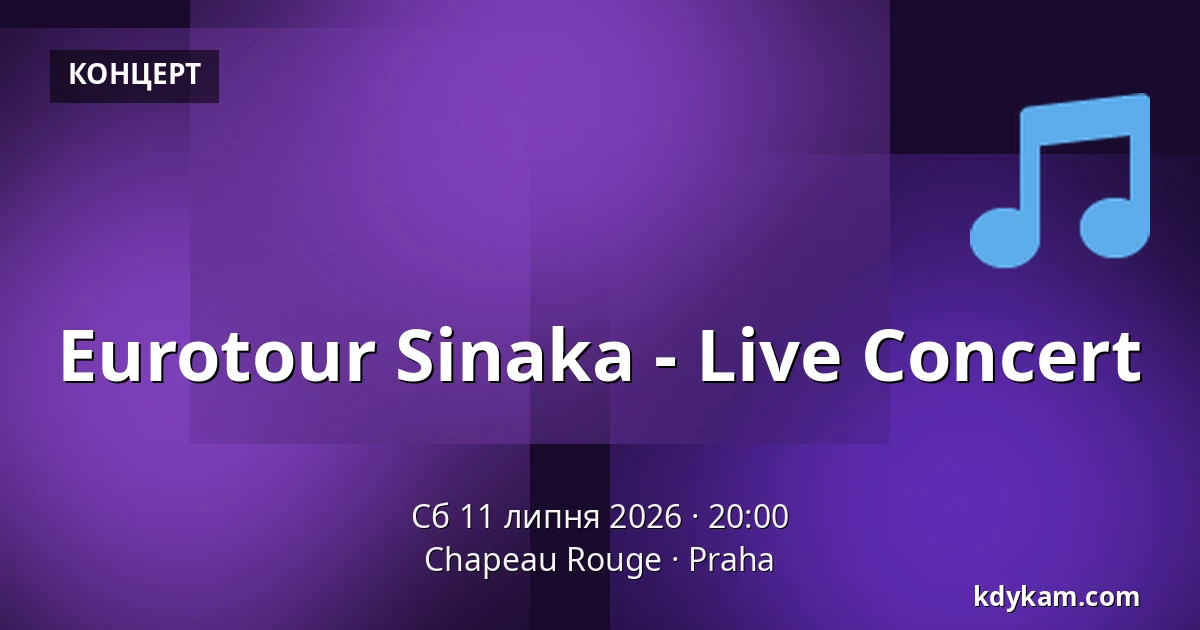 Eurotour Sinaka - Live Concert — Chapeau Rouge, Прага