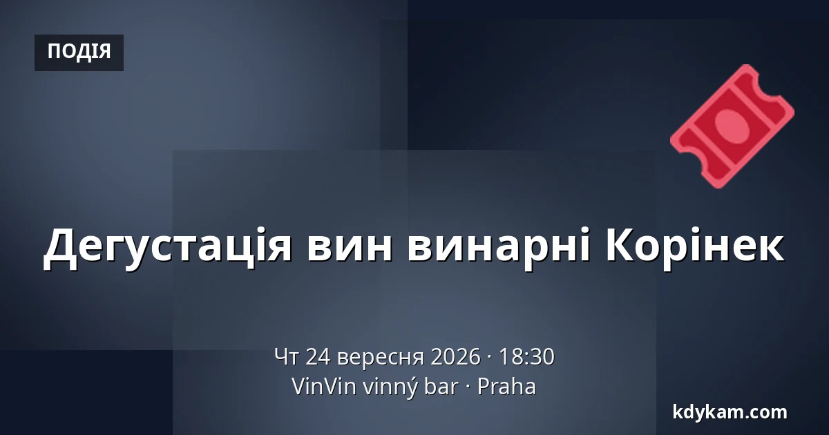 Дегустація вин винарні Корінек — VinVin vinný bar, Прага