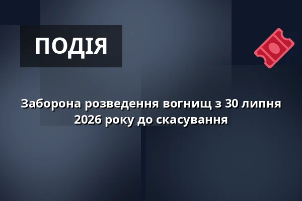 Заборона розведення вогнищ з 30 липня 2026 року до скасування — Újezd, Прага